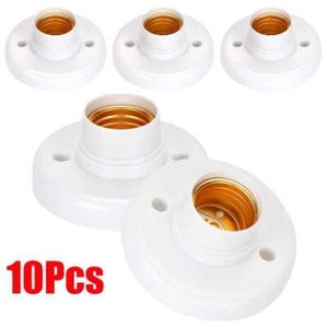 10Pcs E27 Light Bulb Pendant Lamp Round Fixing Base Holder Screw Cap Socket US - Picture 1 of 9