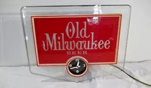 Vintage Old Milwaukee Beer Advertising Light Clock Acrylic Working - Picture 1 of 4