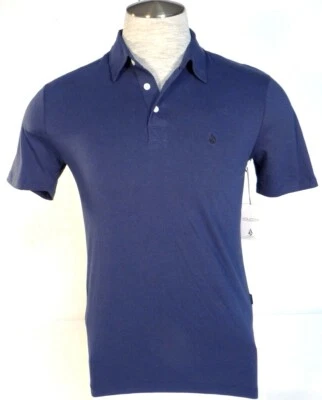 Volcom Navy Blue Short Sleeve Cotton Blend Polo Shirt Men's NWT - Image 1 of 4