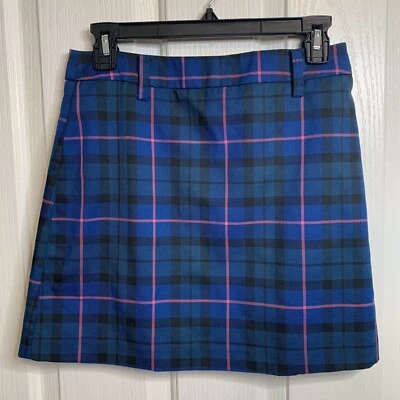 Falda para mujer George talla 8 a cuadros corta preppy línea A forrada trabillas para cinturón Y2K Foto 1 de 4