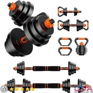 2PC 25LB Adjustable Dumbbell Set 4in1 Weight Training Home Gym Equipment Fitness - Picture 1 of 8