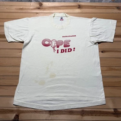 Vintage 90s Cope I Did Facilitator Single Stitch Graphic T-Shirt USA Made Large - Image 1 of 4