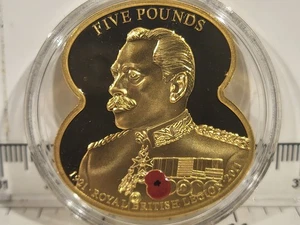 (L1189) £5 Guernsey 2011  "Royal British Legion" Poppy  5 Pounds Coin  (c) - Picture 1 of 2