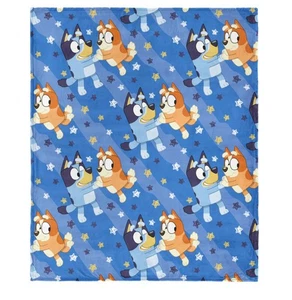 Manta suave sedosa y divertida ondulada azul 46" X 60" con azul y bingo nueva en paquete - Imagen 1 de 3