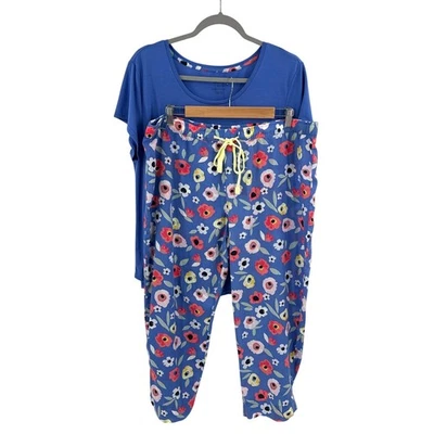 Conjunto de dormir Gilligan & O'Malley floral azul tamanho XXL - Imagem 1 de 4