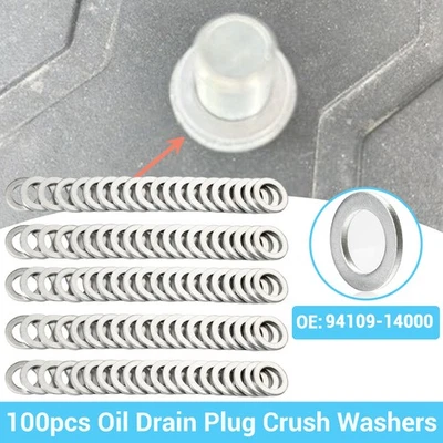 100 piezas 94109-14000 para tapón de drenaje de aceite Honda/Acura arandelas trituradoras aluminio 14 mm Foto 1 de 4