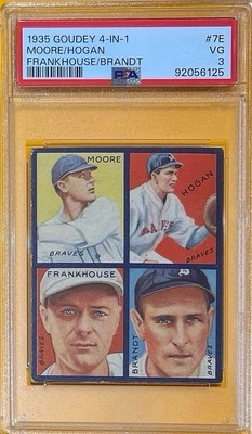 Goudey 1935 - 4 en 1 - #7E Moore/Hogan/Frankhouse/Brandt - PSA 3 Foto 1 de 2