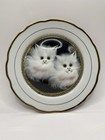 Vintage Japan Kitchy Domed Kittens KITTY Cat Collectible Plate Bubble Glass 10"