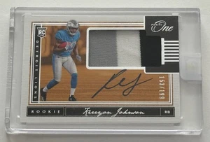 Parche automático Kerryon Johnson 2018 Panini One Rookie/199 RPA parche de 3 colores recubierto - Imagen 1 de 2