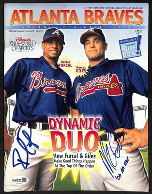 Furcal/Giles Dual- Signed/Auto 2004 Braves Spring Training Program JSA 201175 - Image 1 of 2