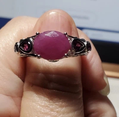Anillo GEMS EN BOGUE Plata de Ley 18K y Paladio Superpuesto Rubí Talla 9 Foto 1 de 4