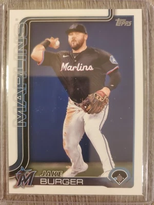 Jake Burger 2025 Topps Series 1 #330 Miami Marlins Baseball Card  - Image 1 of 2