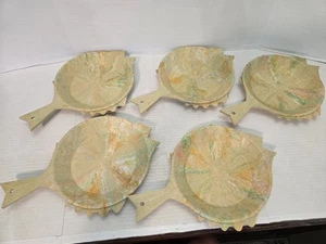 5 Papptellerhalter in Fischform REGALINE 60er Jahre KOSTENLOSER VERSAND - Bild 1 von 9