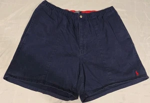 VINTAGE Ralph Lauren Polo Shorts Men XL Blue Chino 90s Preppy Red Pony Classic - Picture 1 of 11