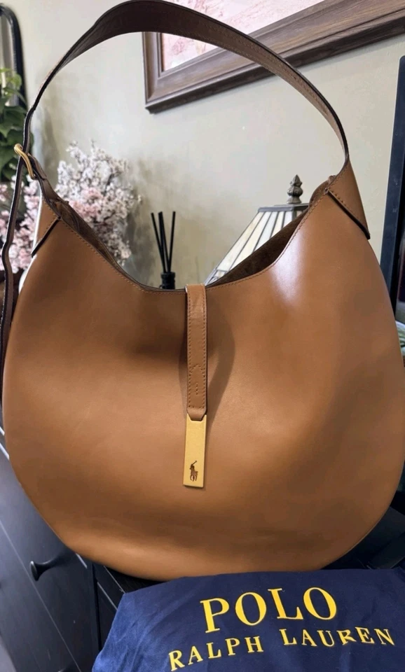 Authentic Ralph Lauren Polo ID  Leather  Tan Bag  - Image 1 of 4