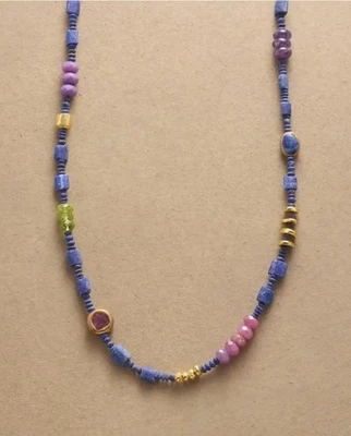 NEW Sundance Jewelry Catalog Multi Gem Necklace “ Ravello” Lapis Amethyst Garnet - Image 1 of 4