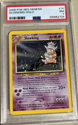 Vintage Slowking 14/111 Neo Genesis-Unlimited Edition Holo PSA 7 W/ SWIRL!!! - Image 1 of 3