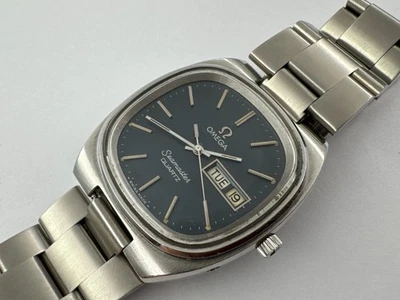 Vintage OMEGA 196.0086 Seamaster Quartz TV SS Case Blue Dial Cal Ω 1346 - 35 mm - Image 1 of 4