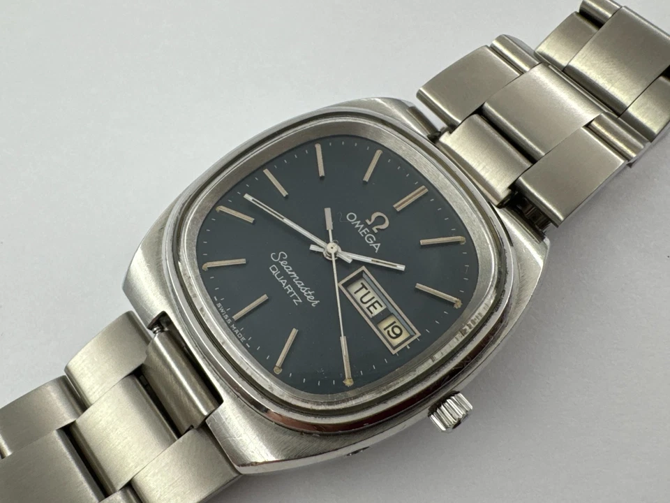 Vintage OMEGA 196.0086 Seamaster Quartz TV SS Case Blue Dial Cal Ω 1346 - 35 mm - Image 1 of 4