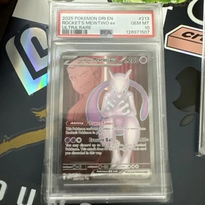 Team Rocket's Mewtwo ex 213/182 Sv10: Destined Rivals Holo PSA 10 - Picture 1 of 2