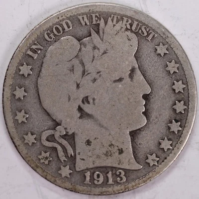 1913 Barber Half Dollar, Very Good Circulated Coin, Store #H913.02 - Image 1 of 2