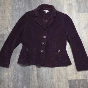 St. John’s Bay Corduroy Blazer Women's Size Large Maroon - Picture 1 of 8