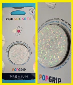  PopSockets PopGrip PREMIUM Handygriff & Ständer irisierend Konfetti weiß - Bild 1 von 4