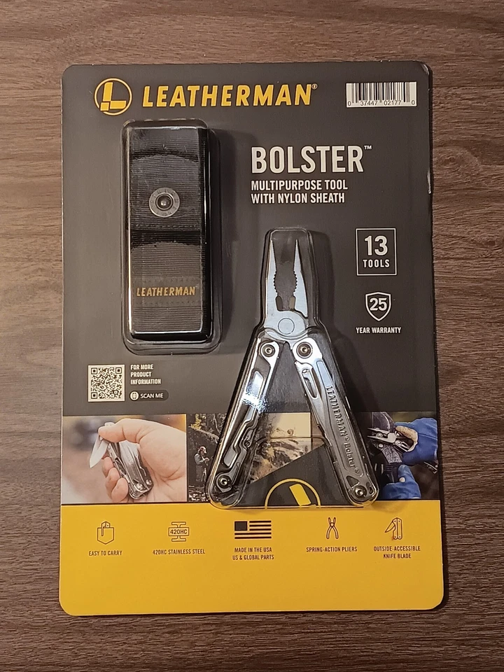 LEATHERMAN BOLSTER 13 TOOL MULTI-TOOL W/SHEATH 25 YEAR MADE USA