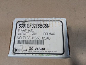 GC VALVES S301GF02T8BC5N 2-Way NC Solenoid Valve, 1/4NPT, 700PSI, 120VAC NEW - Picture 1 of 4