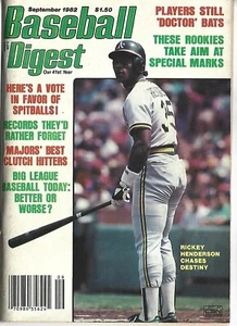 SEPTEMBER 1982 BASEBALL DIGEST OAKLAND A'S RICKEY HENDERSON ROOKIES DR'D BATS - Picture 1 of 1