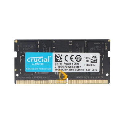 Crucial 16GB 2RX8 DDR4-2666V PC4-21300 1.2V SO-DIMM Laptop Memory RAM - Image 1 of 3