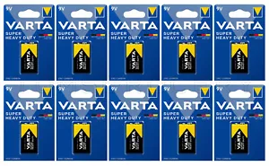 10 Varta SUPER SCHWERLAST 9V Blockbatterien 6F22 6LR61 - Bild 1 von 3