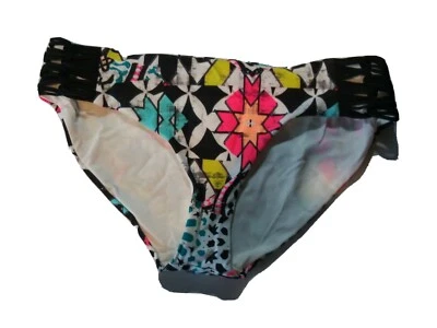 Body glove Women"s Strappy Neon Multicolor Bikini Bottom Size Small  - Image 1 of 4