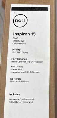Brandneu Dell Inspiron 15 3000 15,6" Core i3 8GB / 256GB Neu. Siehe Beschreibung - Bild 1 von 4