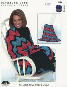 Feather & Fan Throw & Afghan - Plymouth KNITTING PATTERN S399 - Picture 1 of 2