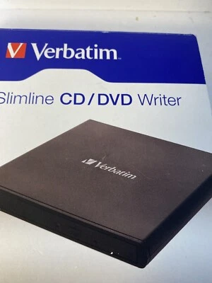 Verbatim 98938 External Slimline CD/DVD Writer USB 2.0 - Black - Image 1 of 4