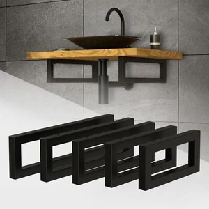 Set 2 Reggimensola da muro supporti per scaffale lavabo in acciaio nero a scelta - Foto 1 di 16