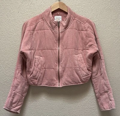 Cali 1850 Pink Zip Up Cropped Jacket Women’s Size Small - Image 1 of 4