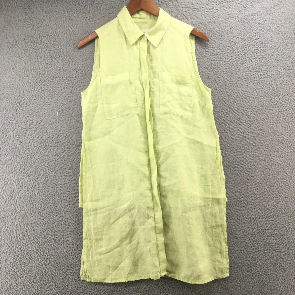 Vestido camisero Chicos para mujer 0 verde sin mangas con cuello bolsillos delanteros abotonados Foto 1 de 4