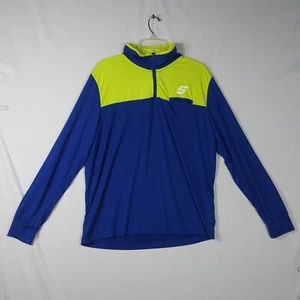 Snap-on Tools Athletic 1/4 Zip Jacket Mens M Medium Compression Blue Yellow - Picture 1 of 3