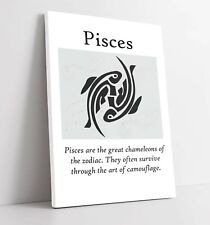 PISCES STAR SIGN ZODIAC ASTROLOGY QUOTE SLOGAN -CANVAS WALL ART PICTURE PRINT
