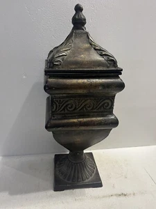 - Vintage Steel Lidded Pet Or Loved One Urn Vase Style Empty Appears Unused - Picture 1 of 8