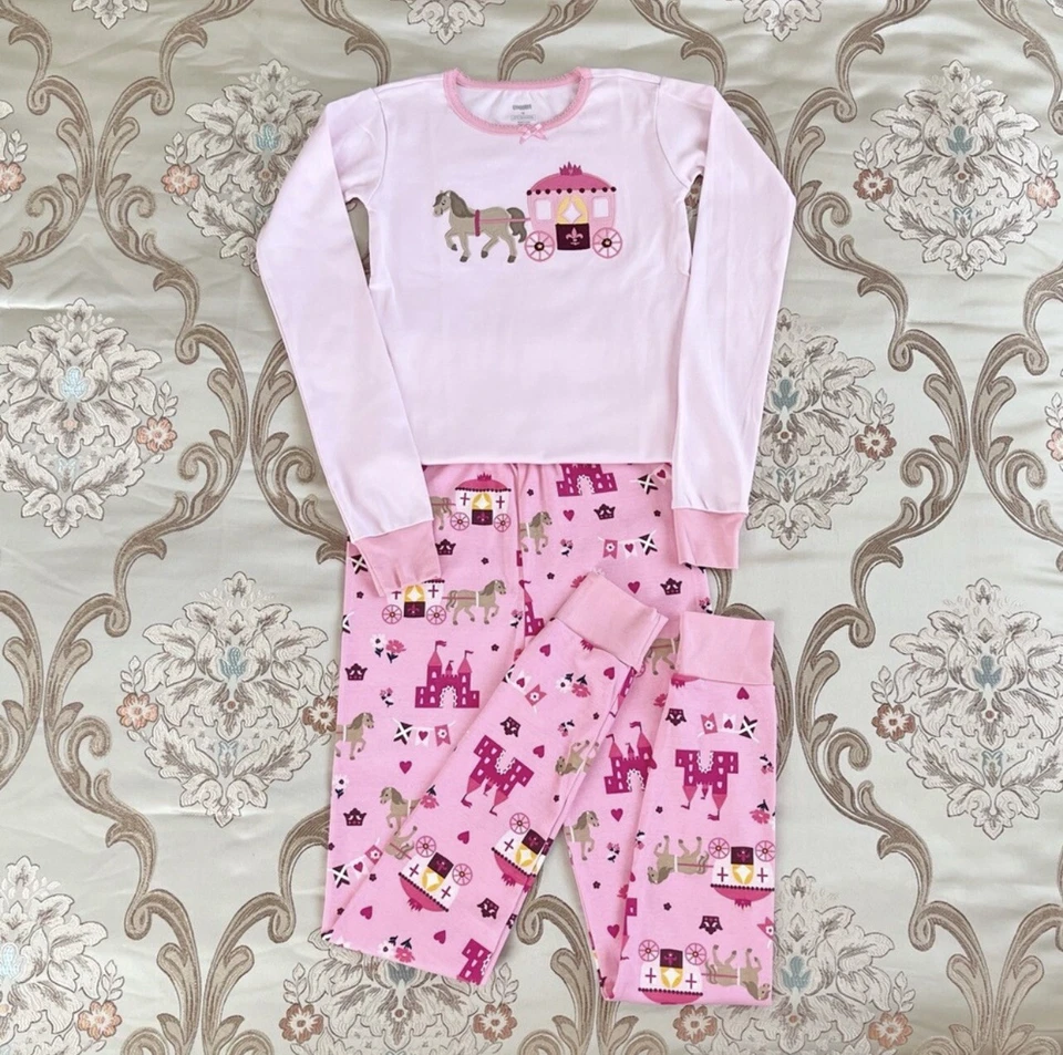 Gymboree Girls Pink Pajama Set Royal Castle Pattern NWT Size 12 - Image 1 of 4