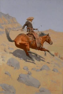 The Cowboy de Frederic Remington 1902 reproducción en giclee sobre lienzo - Imagen 1 de 1