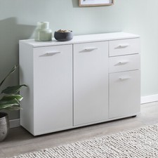 Cassettiera FineBuy bianca 107x79x35 cm credenza armadio corridoio cassetti