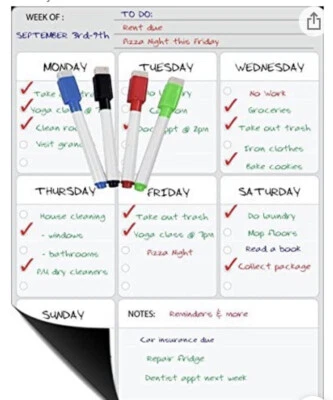 DasKid Weekly Refrigerator Planner - Image 1 of 3