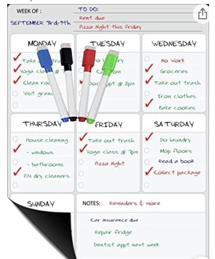 DasKid Weekly Refrigerator Planner - Image 1 of 3