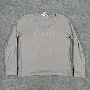 Victoria's Secret Shirt Women's Small Gray Sweater Angel Long Sleeve Top Stretch - Picture 1 of 14