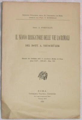 FORTUNATI STRUMENTO OCULISTICA IRRIGATORE MEDICINA 1899 OCCHI  - Immagine 1 di 2