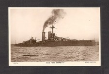 REAL-PHOTO POSTCARD:  H.M.S. KING GEORGE V - BRITISH ROYAL NAVY WW-1 BATTLESHIP